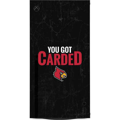 University of Louisville You Got Carded XBox Series X Digital Edition Console Skin
